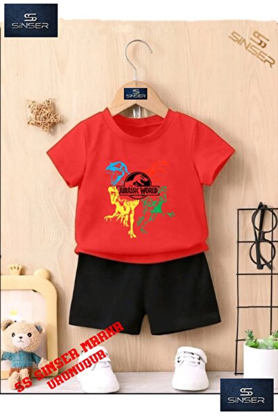 SS SİNSER تي شيرت برقبة دائرية مطبوع حسب الطلب من JURASIC WORLD DINOSAUR للأط...