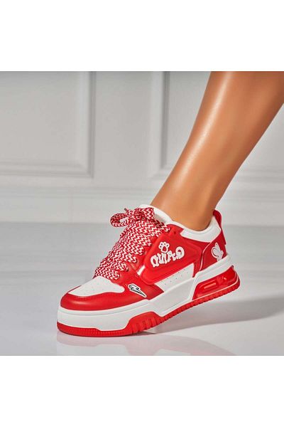 Joana Women's Red Sneakers Made of Eco-Leather Cassy