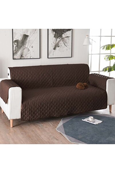 Pucioasa Κάλυμμα τριθέσιου καναπέ καπιτονέ, καφέ