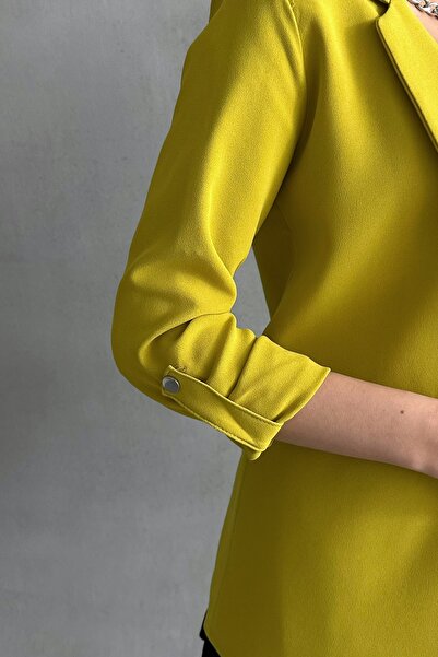 MD trend Women's Sleeve Fold Lined Blazer Jacket