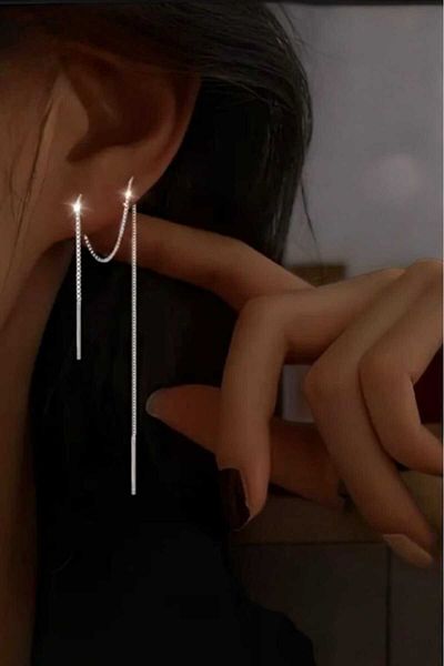 Atölye Olcay Eser Steel Antiallergic Jewelry Chain Minimal Earrings