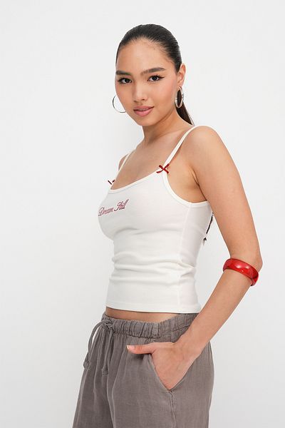 Addax Modal Undershirt with Bow Detail A1711