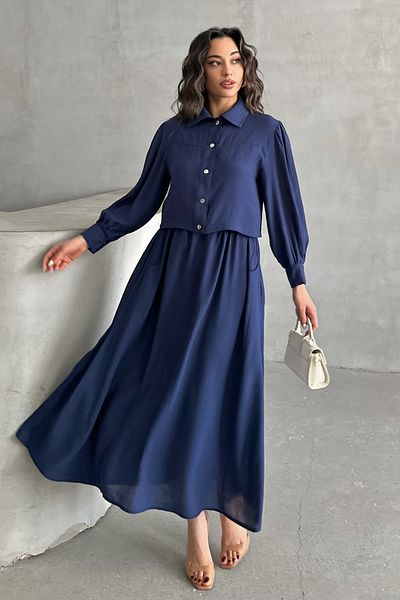 MD trend Women's Bolero Dress Set with Pockets