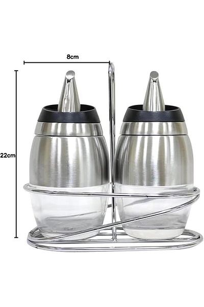 mastergold 230ml Olive Oil & Vinegar Dispenser Bottle | Non-Drip Stainless Steel with Handle for Kitchen Use