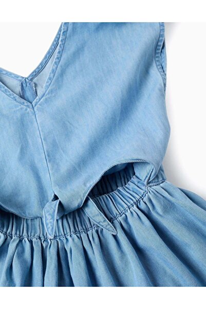 Ziddy Light Denim Dress for Girls, Blue