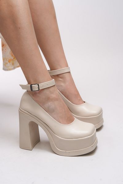 Riccon Heilsyra Women's High Heeled Shoes 00122000   Beige