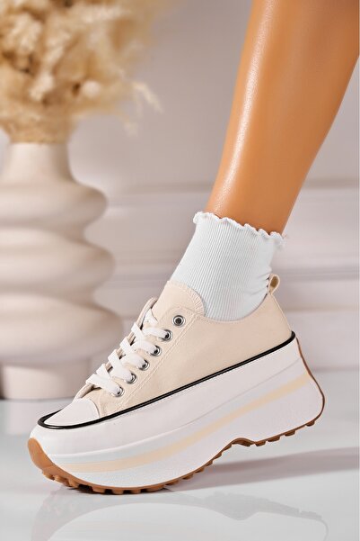 Joana Sneakers dama Textil Bej Joline