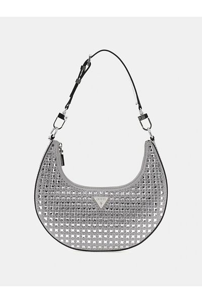 Guess Lua Small Hobo Women's Gray Shoulder Bag Hwıy9205010-Sıl