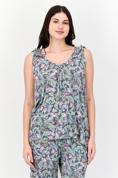 Ellen Tracy Women 2pcs Paisley Pattern Sleepwear Set, Multicolor