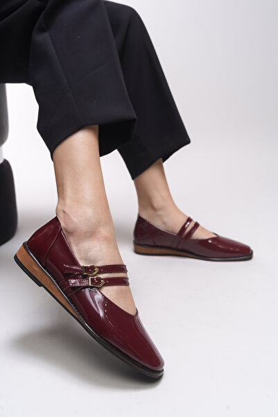 Riccon Women's Ballerinas - Sephlynthi 0012202   Burgundy Patent Leather