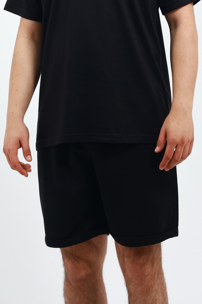 OXVİN Men's Regular Lycra Folded Leg, Pocket Combed Cotton Shorts
