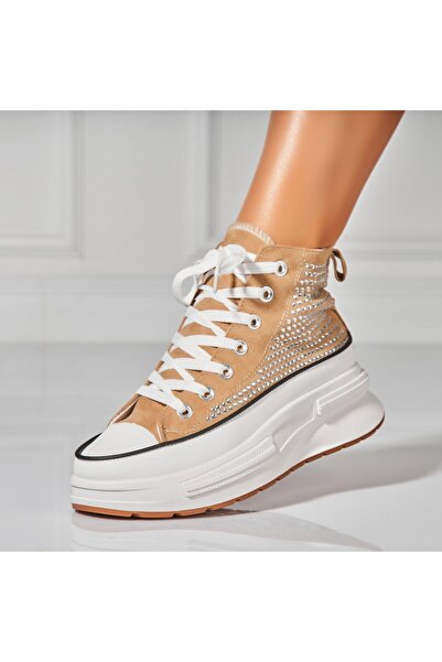 Joana Γυναικεία Sneakers Eco-Suede Khaki Anay