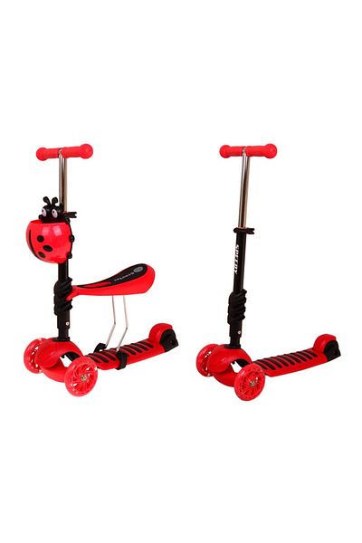 KBT 3 in 1 children's scooter with seat, red