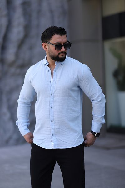 Klothy Мъжка лятна риза Slim Fit от 100% памук, пране, 2470
