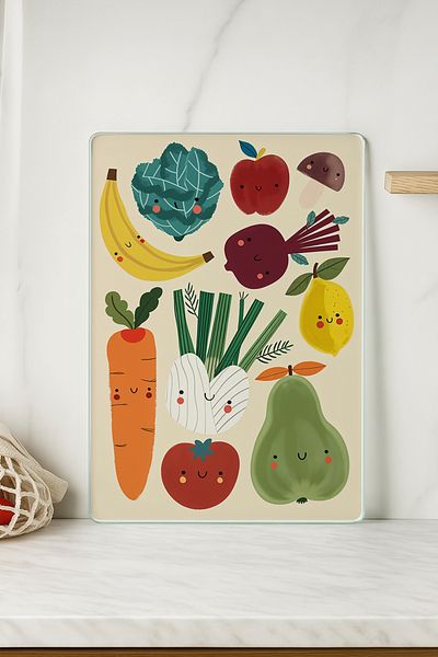 huhuli Glass Cutting Board 20X30 cm |   Tempered Glass |   Hygienic and Durable Kitchen Utensil