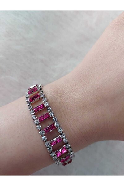 Avcıoğlu Aksesuar سوار نسائي من الرغيف الفرنسي موديل الزركون والكريستال والأح...