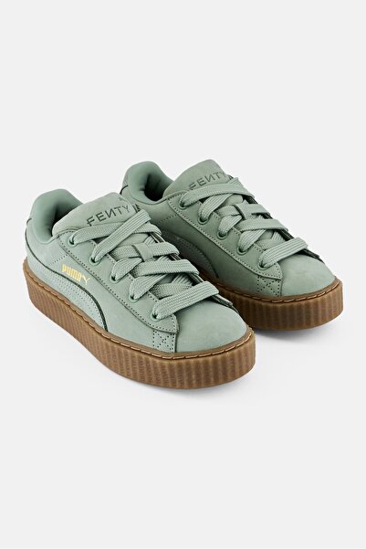 Puma x Fenty Kids Boy Creeper Phatty Nubuck Lace Up Outdoor Shoes, Slate Green