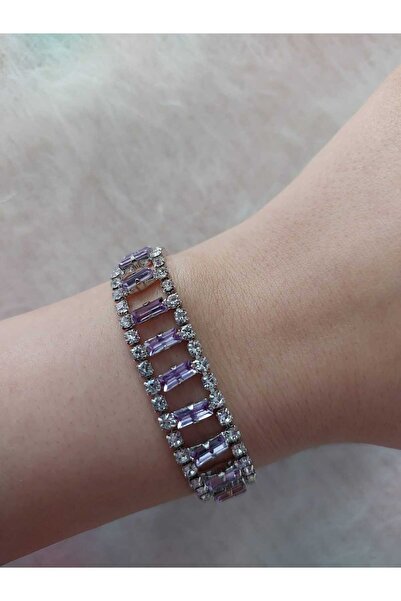 Avcıoğlu Aksesuar سوار نسائي من الرغيف الفرنسي موديل الزركون والكريستال والأح...