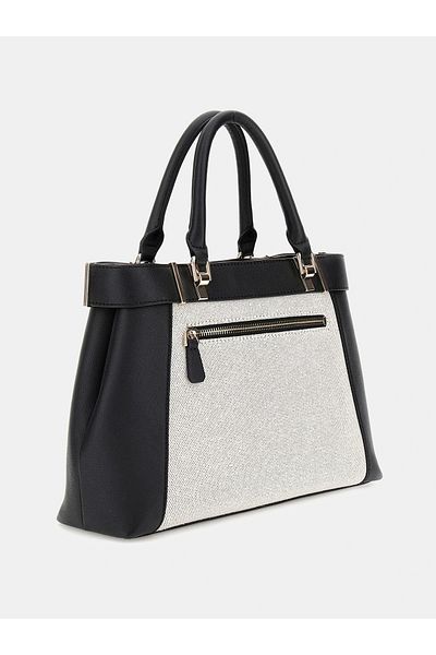 Guess Anadela 3 Comp Satchel Women's Black Handbag Hwag9633060-Ntb