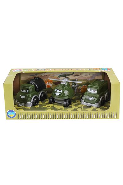 TechNokta Set of 3 cheerful mini military vehicles, TechnoK, green