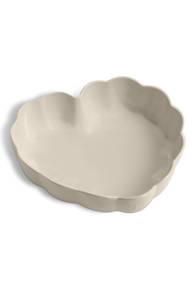 Emile Henry Madeleine Fırın Kabı Kalp 6,5 x 24,5 x 26,5 cm Ekru