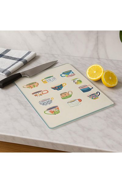 huhuli Glass Cutting Board 20X30 cm |   Tempered Glass |   Hygienic and Durable Kitchen Utensil