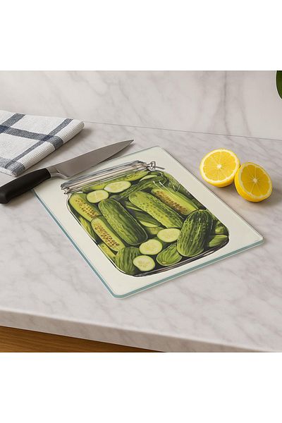 huhuli Glass Cutting Board 20X30 cm |   Tempered Glass |   Hygienic and Durable Kitchen Utensil