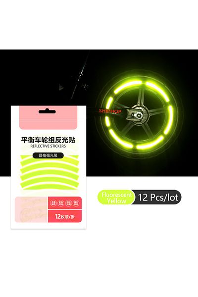 Choice Fluorescent Yellow Reflective Tire Sticker Safety Sticker Color Kids Balance Bike Reflective Sticker