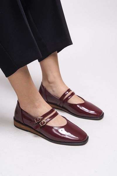 Riccon Women's Ballerinas - Sephlynthi 0012202   Burgundy Patent Leather
