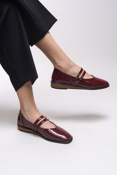 Riccon Women's Ballerinas - Sephlynthi 0012202   Burgundy Patent Leather