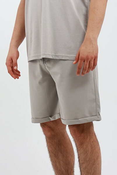 OXVİN Ανδρικό REGULAR Lycra Πτυσσόμενο πόδι, χτενισμένο βαμβακερό σορτς με τσέπες