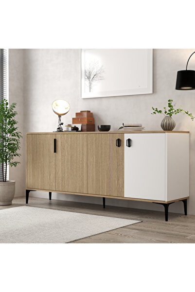 Evmo Home 4005 Neva Konsol 180 Cm Yunus - Sepet - Beyaz Konsol - Tv Ünitesi -...