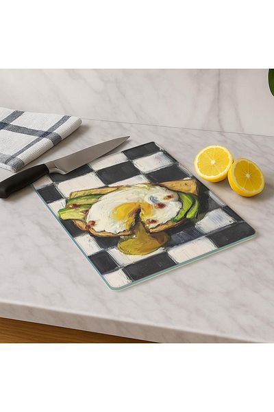 huhuli Glass Cutting Board 20X30 cm |   Tempered Glass |   Hygienic and Durable Kitchen Utensil