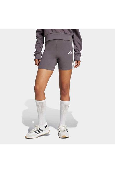 adidas Pantaloni scurți pentru ciclism cu talie înaltă Essentials cu 3 dungi