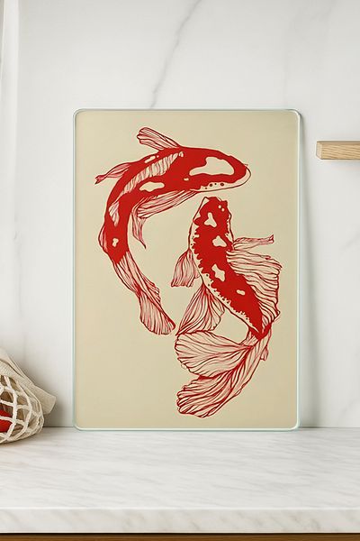huhuli Glass Cutting Board 20X30 cm |   Tempered Glass |   Hygienic and Durable Kitchen Utensil