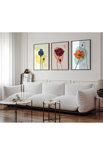 ARTCASTLE Set de 3 tablouri cu ramă din lemn Color Flow