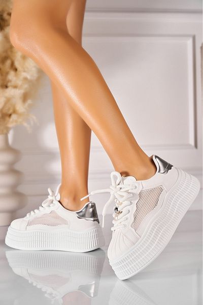 Joana Sneakersi dama Piele Ecologica Argintii Jozy
