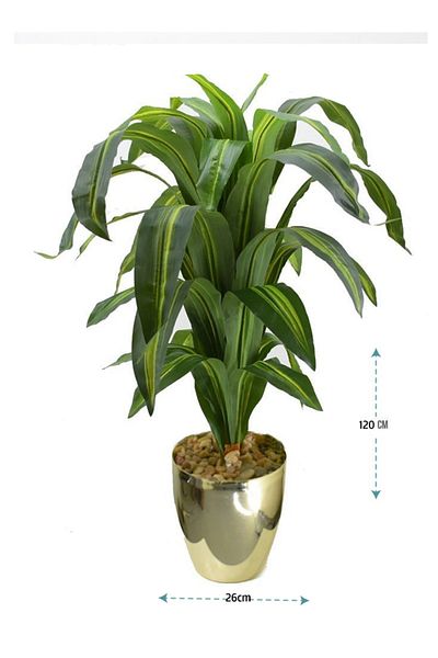 Generic 120cm tall artificial corn tree in a shiny gold pot