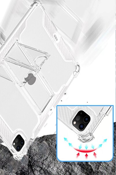 UnDePlus Apple iPad 11.Nesil A16 11inç/10.Nesil 10.9inç Kılıf Kalem Bölemli Standlı Darbelere Dayanıklı Şeffa