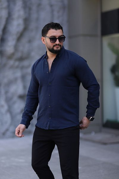 Klothy Ανδρικό καλοκαιρινό πουκάμισο 100% βαμβακερό πλυμένο με λεπτή εφαρμογή 2470