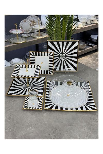 Doğudeko İwon Black Square Oval 34 Piece Presentation Set