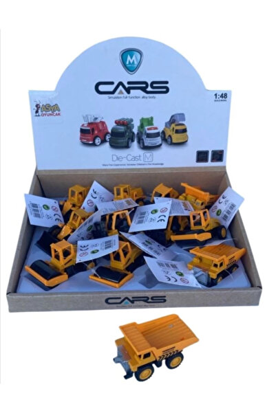 gifted Minik Metal İş Makineleri 8 cm; Kepçe, Kamyon, Silindir, Forklift