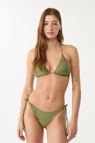 Stradivarius Metallic thread bikini bottoms
