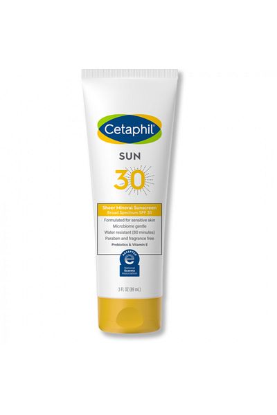 Cetaphil Sheer Mineral Sunscreen Lotion for Face & Body, 3 fl oz, 100% Mineral Sunscreen