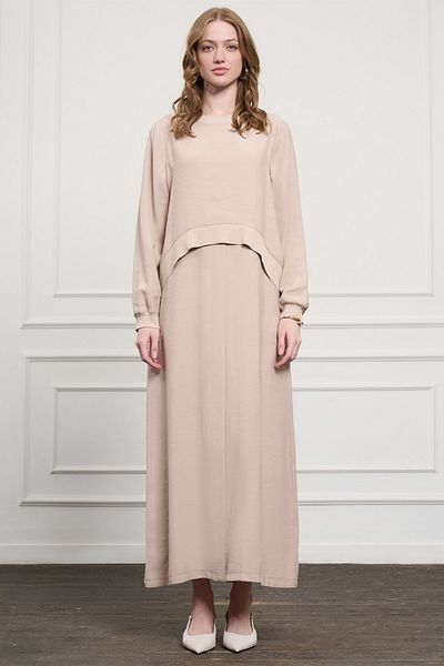 Nuss 2 Piece Cape & Detail Dress 2044 Beige