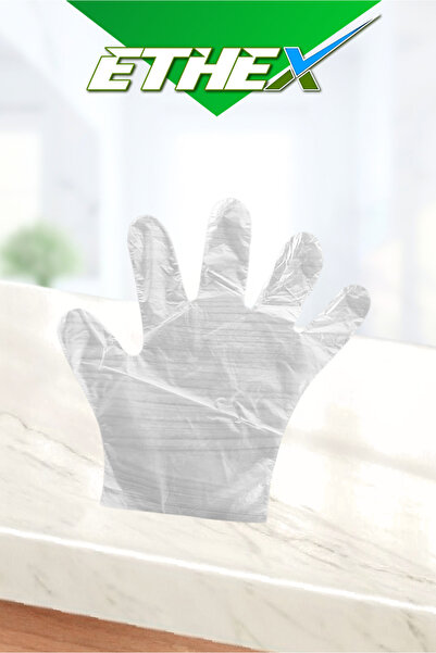 Ethex Şeffaf Eldiven - 100 Adet (5 Paket - Toplam 500 Adet)