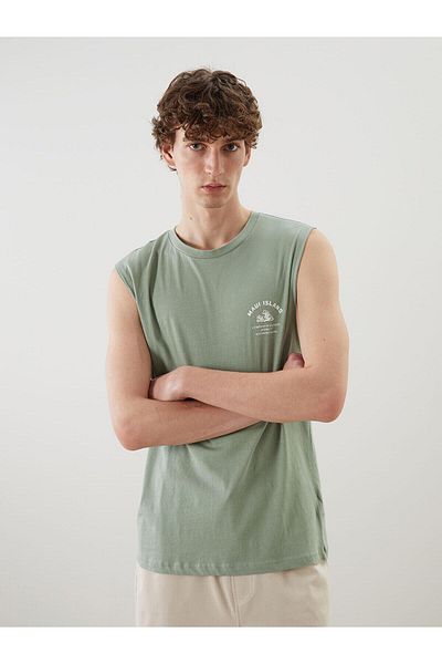 LC Waikiki XSIDE Crew Neck Printed Combed Cotton Men's Sleeveless T-Shirt