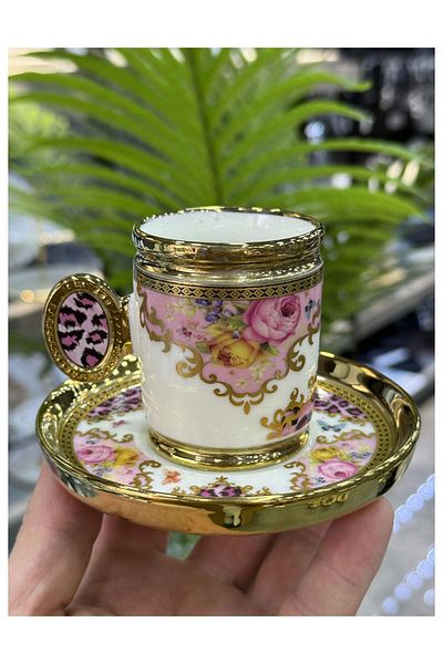 ACAR Pink 6 Ltk Caviar Luxury Porcelain Cup Set