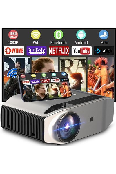Datazone Full HD Projector, WiFi and Bluetooth Smart Projector, 3800L Compatible with iOS iPhone, Android