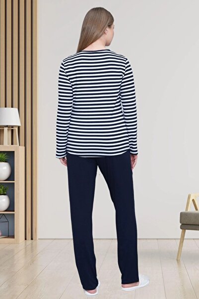 Mecit Pijama Plus Size Lycra Women's Pajama Set - 75% Cotton, 20% Viscose, 5% Lycra